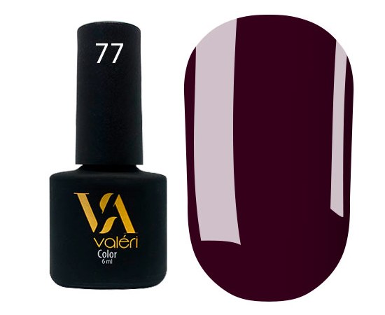 Изображение  Гель-лак Valeri Color 6 мл, № 77, Объем (мл, г): 6, Цвет №: 077