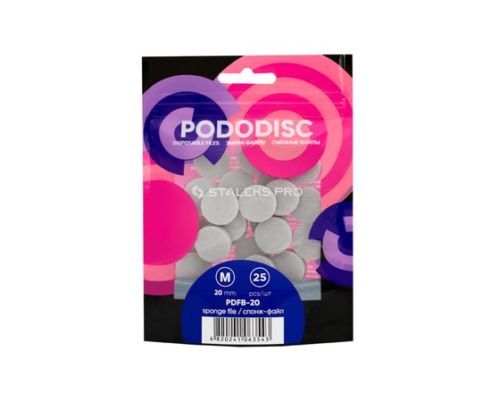 Изображение  Sponge file polisher for pedicure disc STALEKS PRO PODODISC M 25 pcs PDFB-20