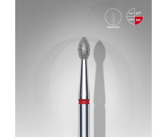 Изображение  Diamond cutter STALEKS PRO kidney sharp red diameter 2.5 mm / working part 4.5 mm