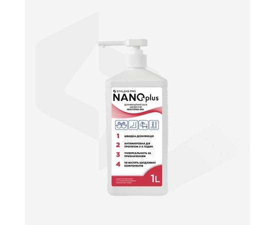 Изображение  Дезинфекционное средство для антисептической обработки кожи и поверхностей STALEKS PRO NANOplus, 1000 мл