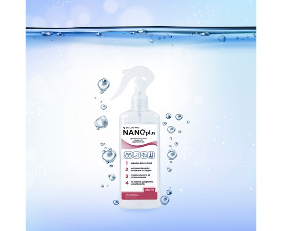 Изображение 2 Disinfectant for antiseptic treatment of skin and surfaces STALEKS PRO NANOplus, 250 ml