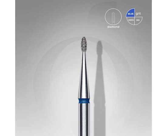 Изображение  Diamond cutter STALEKS PRO kidney rounded blue diameter 1.2 mm / working part 3 mm