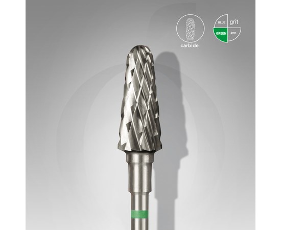 Изображение  STALEKS PRO hard alloy cutter, truncated green cone, diameter 6 mm/working part 14 mm