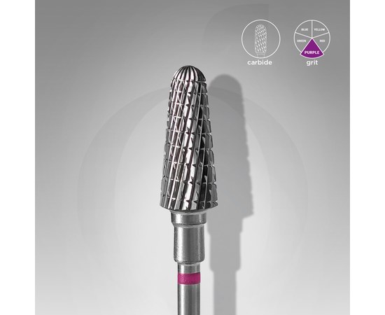 Изображение  STALEKS PRO tungsten carbide cutter, truncated cone purple, diameter 6 mm / working part 14 mm