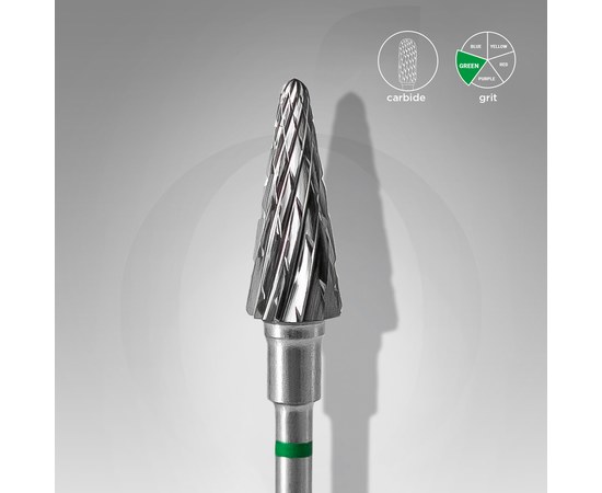Изображение  STALEKS PRO carbide milling cutter green cone, diameter 6 mm / working part 14 mm