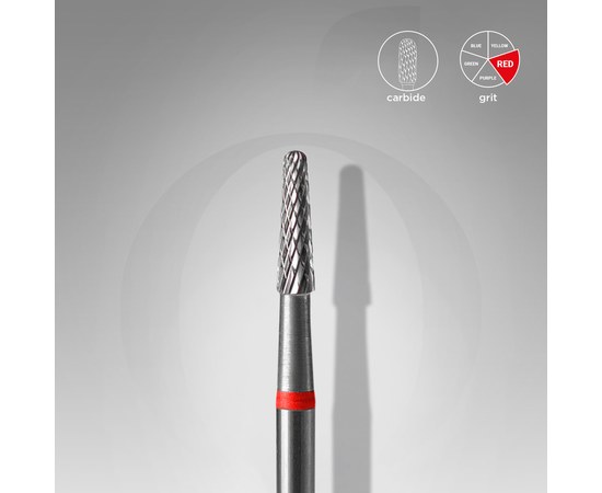 Изображение  Carbide milling cutter STALEKS PRO cone red, diameter 2.3 mm / working part 8 mm