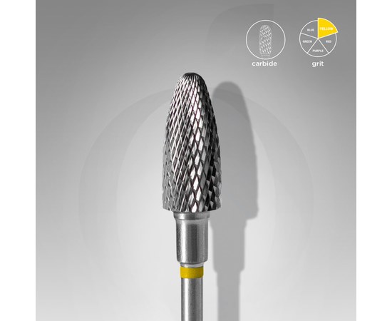 Изображение  Carbide milling cutter STALEKS PRO corn yellow, diameter 6 mm / working part 14 mm