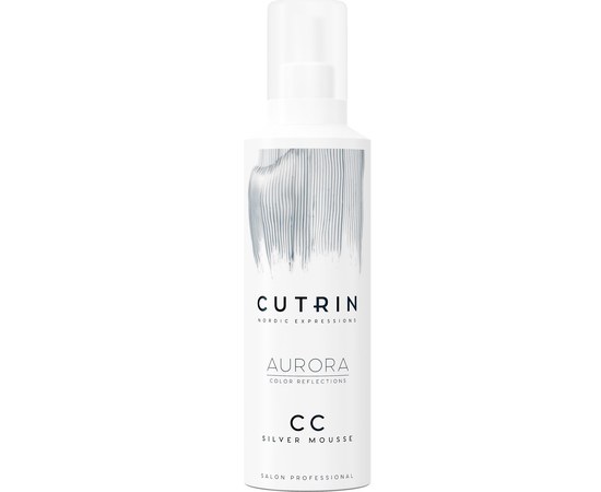 Изображение  Toning silver mousse CUTRIN Aurora CC Silver Mousse, 200 ml, Volume (ml, g): 200, Color No.: Silver
