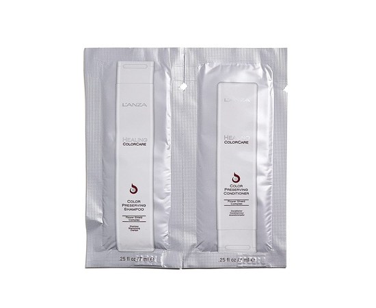 Зображення  Поживний шампунь і кондиціонер для фарбованого волосся LʼANZA Healing ColorCare Color-Preserving Shampoo & Conditioner 2x7 мл
