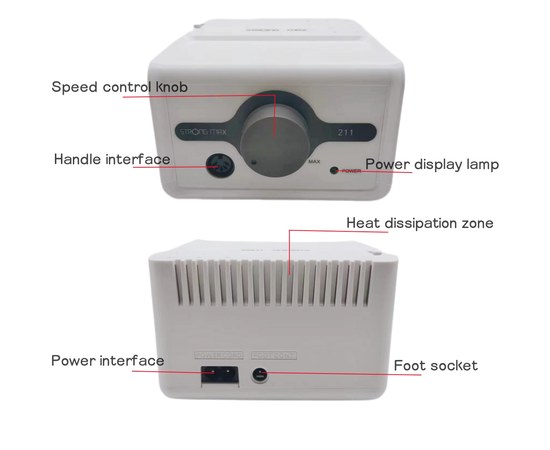 Изображение 5 Фрезер для маникюра Strong Max 211 65 Вт, ручка 120II 35 000 об