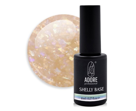 Изображение  ADORE SHELLY BASE camouflaging base for nails with potal 8ml, No. 03, Volume (ml, g): 8, Color No.: 3