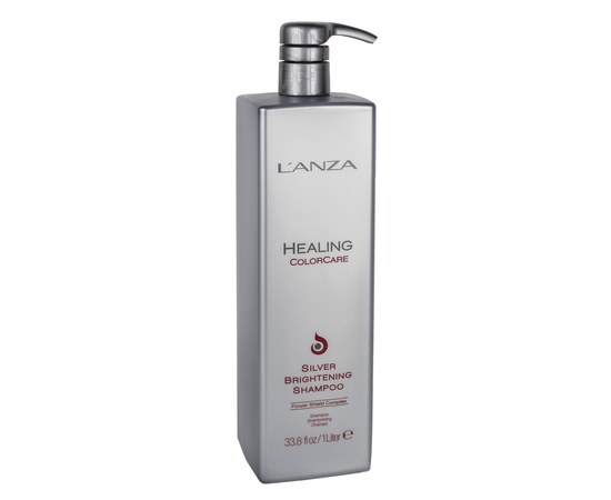 Изображение  Шампунь для устранения желтизны LʼANZA Healing ColorCare Silver Brightening Shampoo, 1000 мл