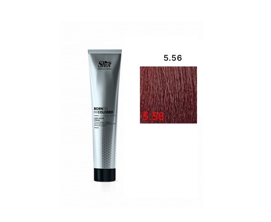 Изображение  Крем-краска для волос Shot Born To Be Colored Hair Color Cream (5.56 Светло-каштановый махагоново-красный), 100 мл, Объем (мл, г): 100, Цвет №: 5.56