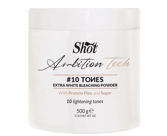 Изображение  Extra white bleaching powder for hair for 10 TONES Shot Extra White Bleaching Color, 500 g