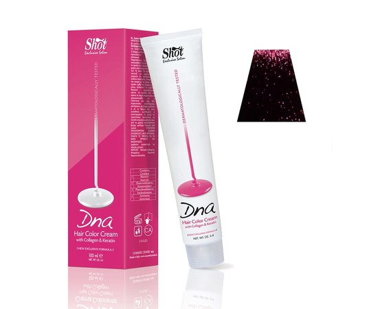 Изображение  Крем-краска для волос с колагеном Shot DNA Hair Color Crem (6.2 Темно-русый ирис), 100 мл, Объем (мл, г): 100, Цвет №: 6.2