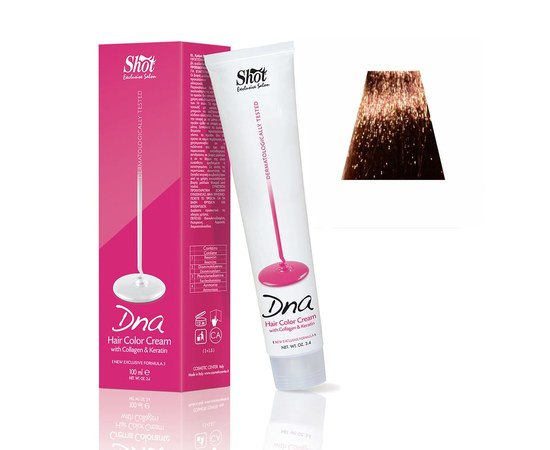 Изображение  Крем-краска для волос с колагеном Shot DNA Hair Color Crem (7.003 Русый натуральный байа), 100 мл, Объем (мл, г): 100, Цвет №: 7.003