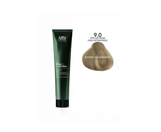 Изображение  Shot Born To Be NATURAL Hair Color Cream (9.0 Very light blond), 100 ml, Volume (ml, g): 100, Color No.: 9.0