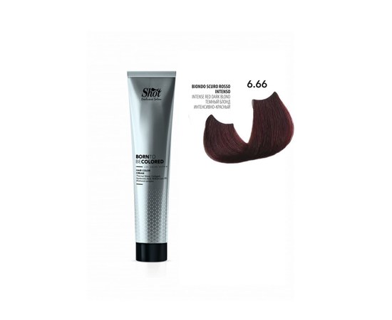 Изображение  Shot Born To Be Colored Hair Color Cream (6.66 Dark blond intense red), 100 ml, Volume (ml, g): 100, Color No.: 6.66