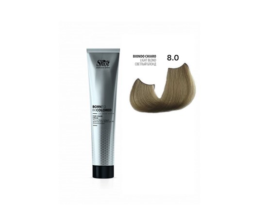 Изображение  Shot Born To Be Colored Hair Color Cream (8.0 Light Blonde), 100 ml, Volume (ml, g): 100, Color No.: 8.0