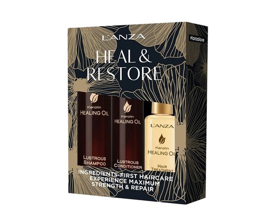 Изображение  Набор уход за ослабленными волосами L'ANZA Keratin Healing Oil Holiday Trio Box