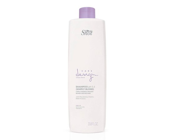 Зображення  Шампунь для освітленого та мелірованого волосся Shot Care Design Simply Blond Shampoo, 1000 мл
