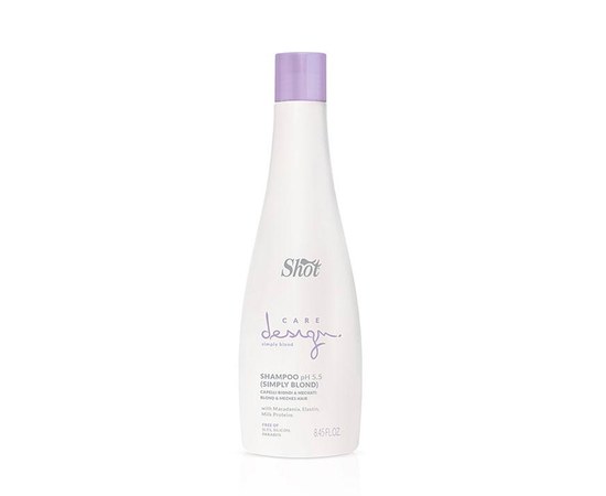 Изображение  Shampoo for bleached and highlighted hair Shot Care Design Simply Blond Shampoo, 250 ml