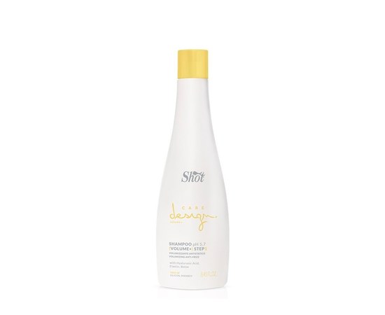 Зображення  Шампунь для надання об'єму волоссю Shot Care Design Volume+ Step 1 Total Volumizing Anti-Frizz Shampoo, 250 мл