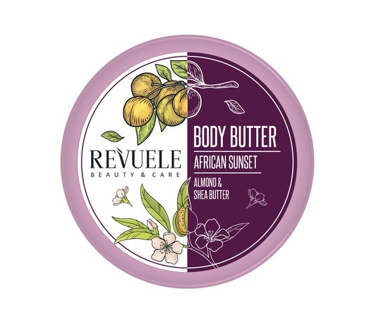 Изображение  Revuele African Sunset Almond&Shea BODY Butter, 200 ml (5060565102255)