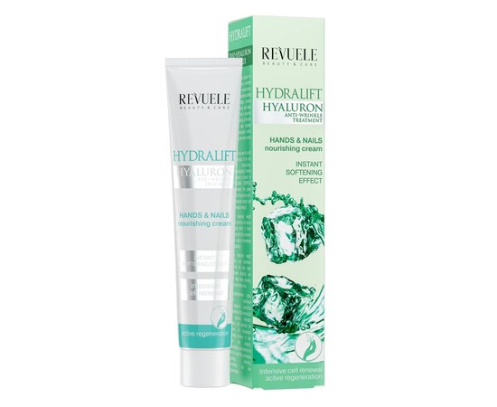 Изображение  Nourishing cream for hands and nails instant softening Revuele Hydralift Hyaluron, 50 ml