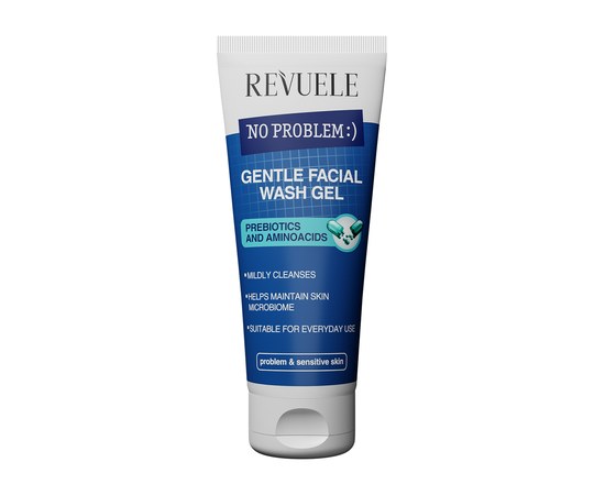 Изображение  REVUELE NO PROBLEM Gentle Facial Wash Gel Prebiotics and Aminoacids, 200 ml