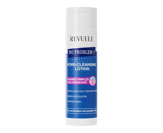 Изображение  Lotion for cleaning pores against acne and blackheads REVUELE NO PROBLEM Gentle Cleansing Foam Salicylic Acid and Zinc, 200 ml