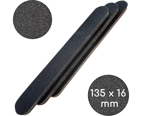 Зображення  Змінні бафи для пилки ThePilochki (00747), 180 грит, Прямі 135x16 мм, Чорні 50 шт