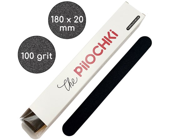 Зображення  Змінні файли для пилки ThePilochki (00119), 100 грит, Рівна 180 мм, з МП Чорні 50 шт
