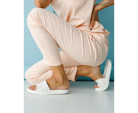 Изображение  Medical footwear slippers Coqui Tora white-pink camouflage s. 37, "WHITE ROBE" 398-403-867, Size: 37, Color: белый-розовый
