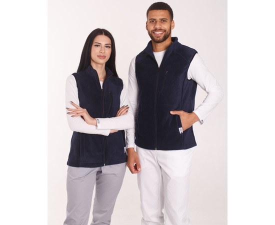 Изображение  Medical fleece vest Canada dark blue (unisex) s. 44-46, "WHITE ROBE" 368-406-881, Size: 44-46, Color: navy blue