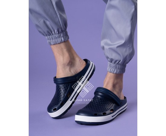 Изображение  Medical shoes Coqui Lindo dark blue/white (blue stripe) s. 41, "WHITE ROBE" 394-469-864, Size: 41, Color: dark blue/blue stripe