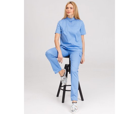 Зображення  Жіночий медичний костюм Денвер синій р. 48, "БІЛИЙ ХАЛАТ" 429-333-679, Розмір: 48, Колір: блакитний