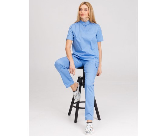 Изображение  Women's medical suit Denver blue s. 48, "WHITE ROBE" 429-333-679, Size: 48, Color: blue light