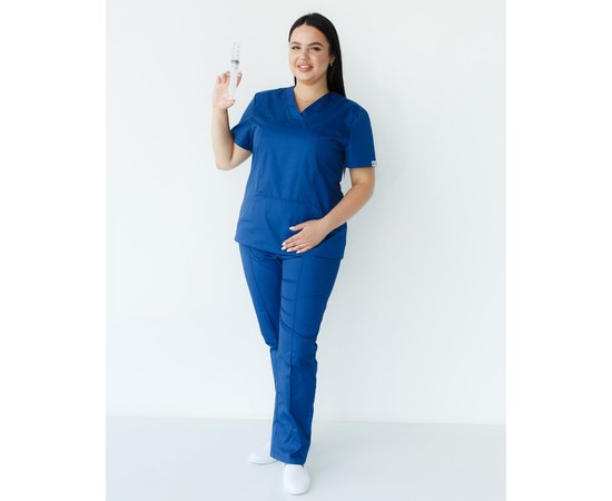 Изображение  Women's medical suit Topaz blue +SIZE s. 58, "WHITE ROBE" 318-322-705, Size: 58, Color: blue