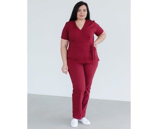 Изображение  Women's medical suit Rio Marsala +SIZE s. 56, "WHITE ROBE" 346-326-704, Size: 56, Color: marsala