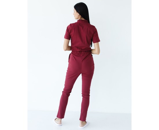 Изображение 2 Women's medical overalls Dallas Marsala with white stitching s. 50, "WHITE ROBE" 127-326-715, Size: 50, Color: marsala