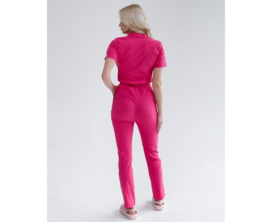 Изображение 2 Women's medical overalls Dallas pink with gray stitching s. 50, "WHITE ROBE" 127-337-715, Size: 50, Color: pink