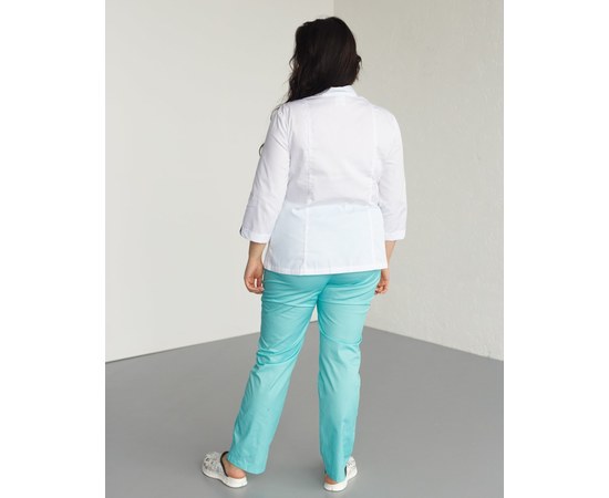 Изображение 2 Медицинский костюм женский Сакура белый-мятный +SIZE р. 60, "БЕЛЫЙ ХАЛАТ" 317-399-679, Размер: 60, Цвет: белый-мятный