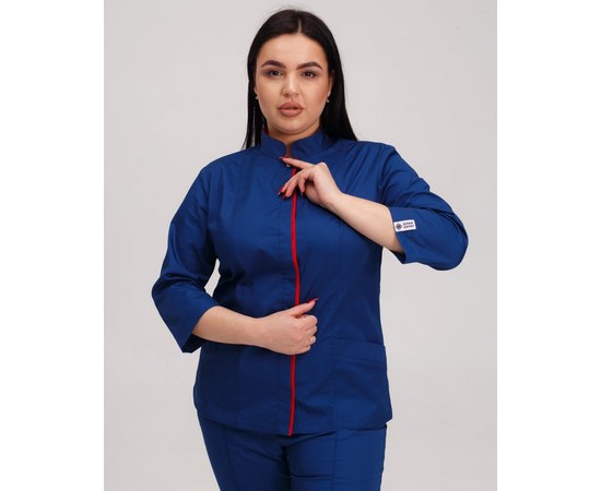 Зображення 3 Жіночий костюм жіночий Сакура сапфір-червоний +SIZE р. 58, "БІЛИЙ ХАЛАТ" 317-360-679, Розмір: 58, Колір: сапфір-червоний