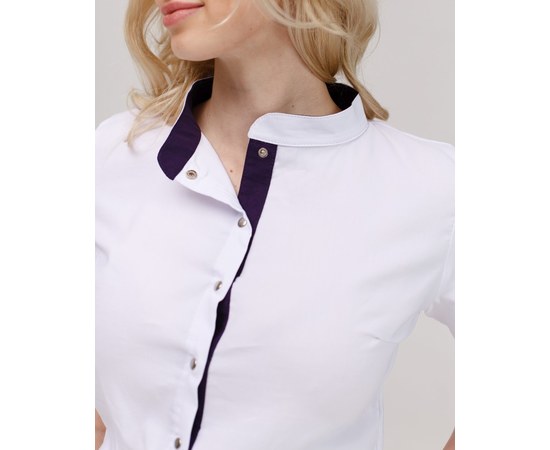Изображение 4 Women's medical overalls Dallas white with purple stitching s. 50, "WHITE ROBE" 127-324-715, Size: 50, Color: white
