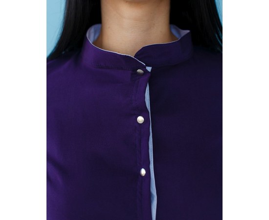 Изображение 4 Women's medical overalls Dallas purple with white stitching s. 50, "WHITE ROBE" 127-335-715, Size: 50, Color: violet