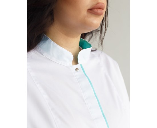 Изображение 4 Медицинский костюм женский Сакура белый-мятный +SIZE р. 60, "БЕЛЫЙ ХАЛАТ" 317-399-679, Размер: 60, Цвет: белый-мятный