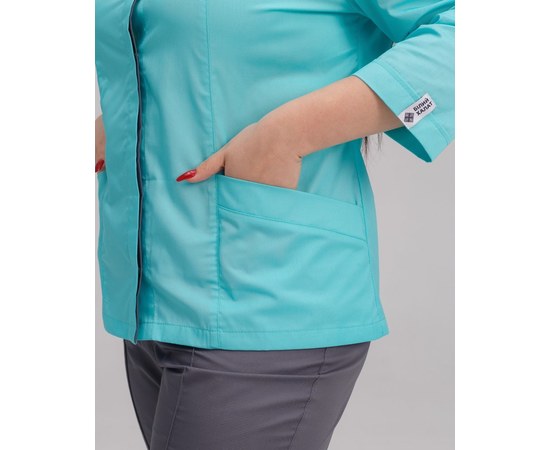 Зображення 5 Жіночий костюм жіночий Сакура м'ятний-сірий +SIZE р. 56, "БІЛИЙ ХАЛАТ" 317-356-679, Розмір: 56, Колір: м'ятний-сірий