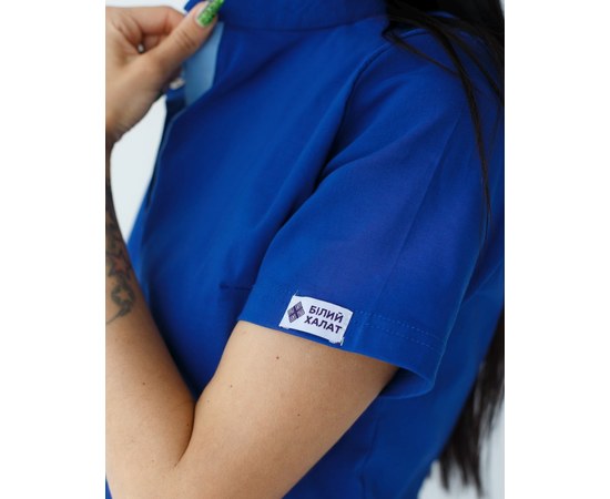Изображение 5 Women's medical overalls Dallas electrician with blue stitching s. 50, "WHITE ROBE" 127-334-715, Size: 50, Color: electrician