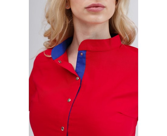 Изображение 5 Women's medical overalls Dallas red with blue stitching s. 50, "WHITE ROBE" 127-339-715, Size: 50, Color: red